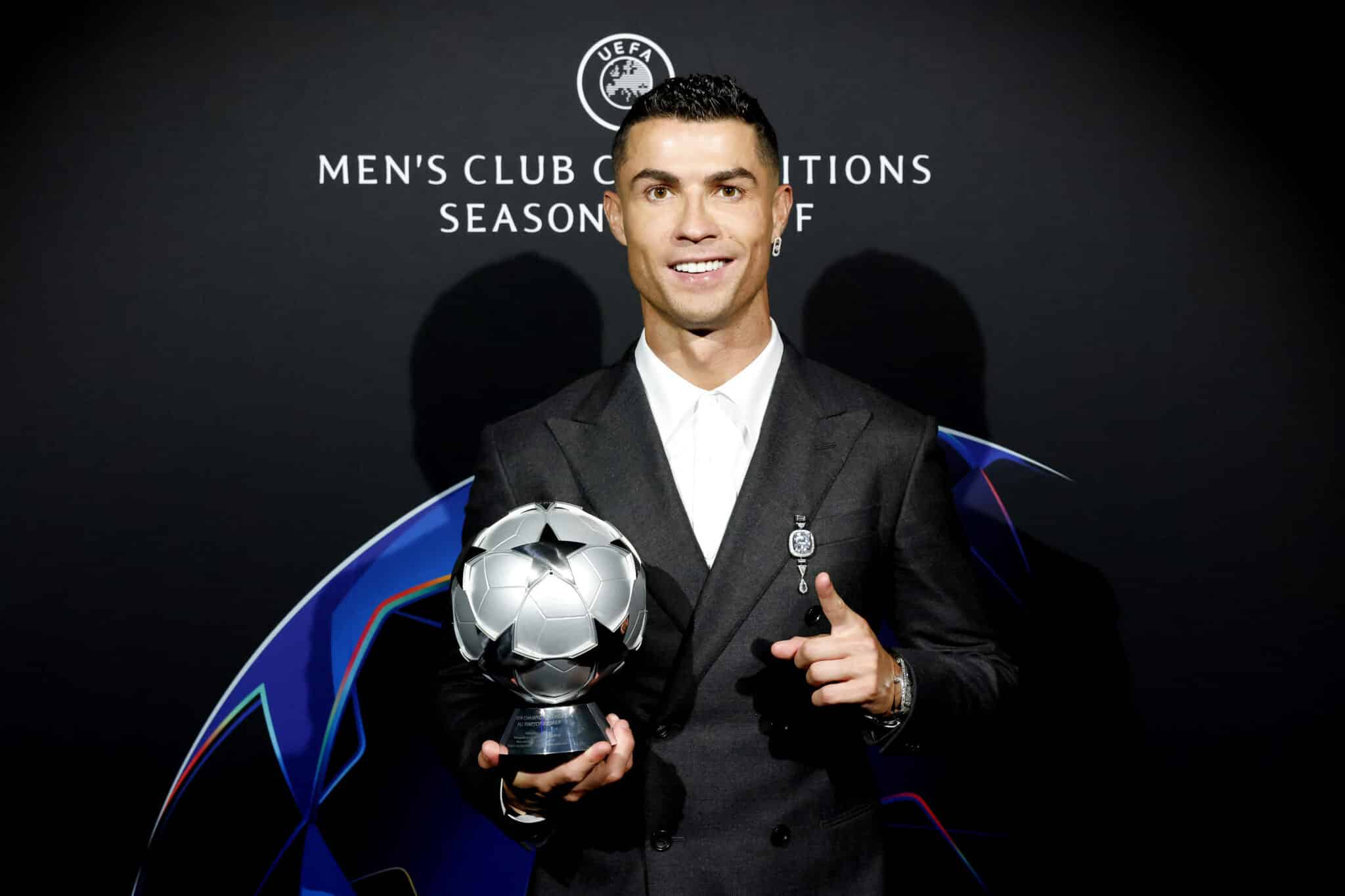 Cristiano Ronaldo en el sorteo de la Champions League