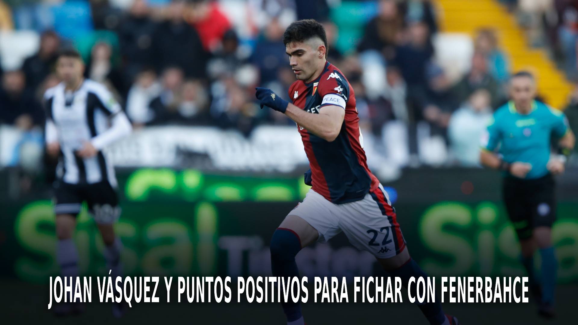 Johan Vásquez con el Genoa de la Serie A de Italia.