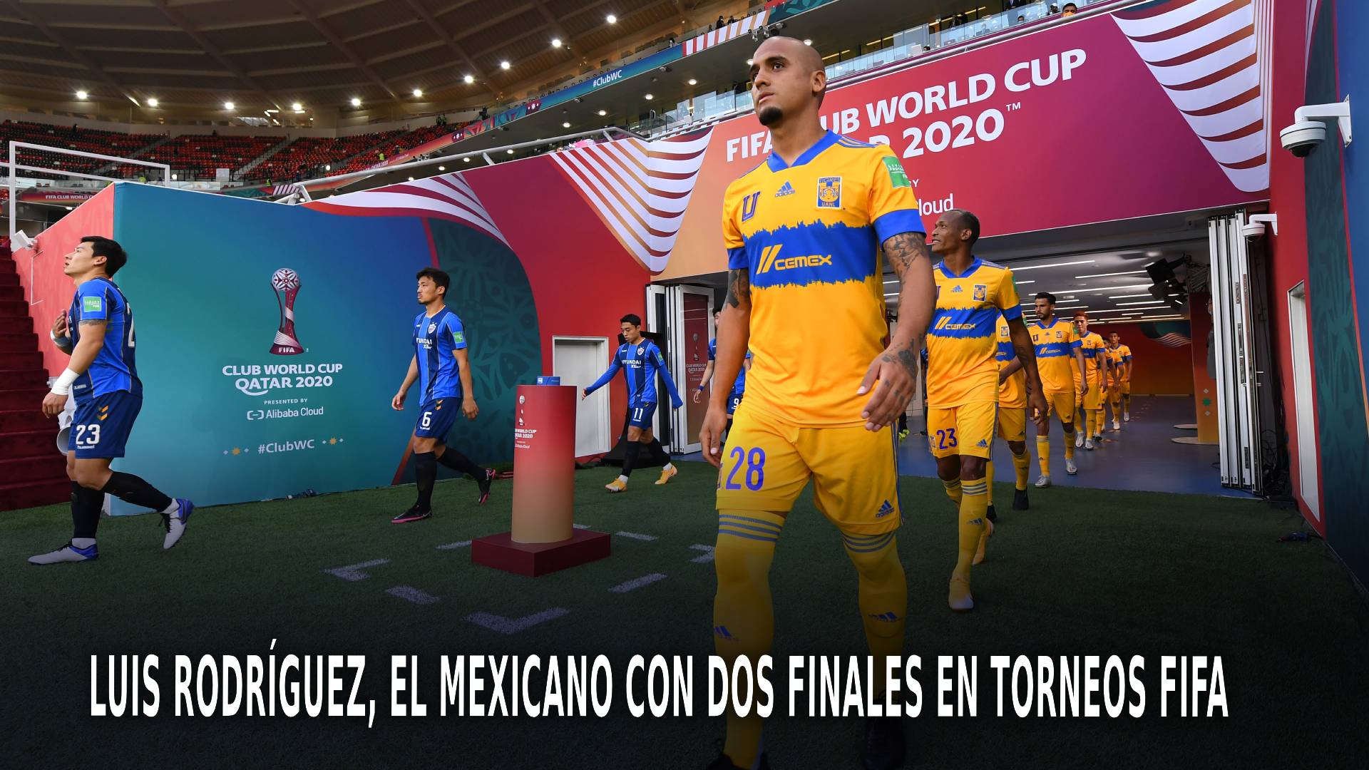 Luis Rodríguez en la final entre Tigres vs Bayern Múnich por el Mundial de Clubes de 2021.