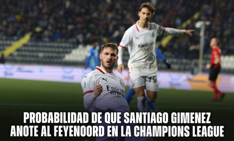 Santiago Giménez en el Feyenoord vs AC Milán por la Champions League.