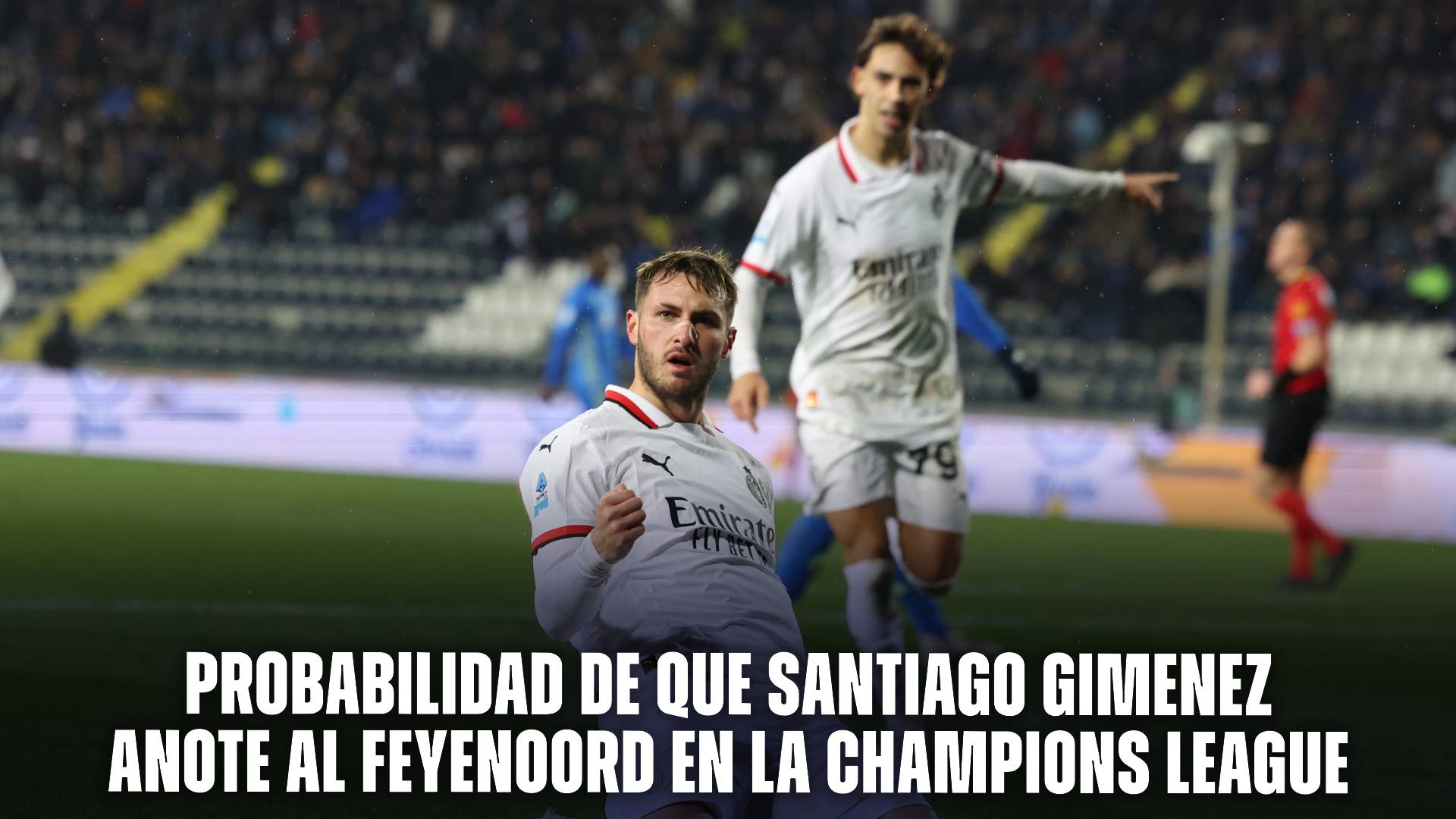 Santiago Giménez en el Feyenoord vs AC Milán por la Champions League.