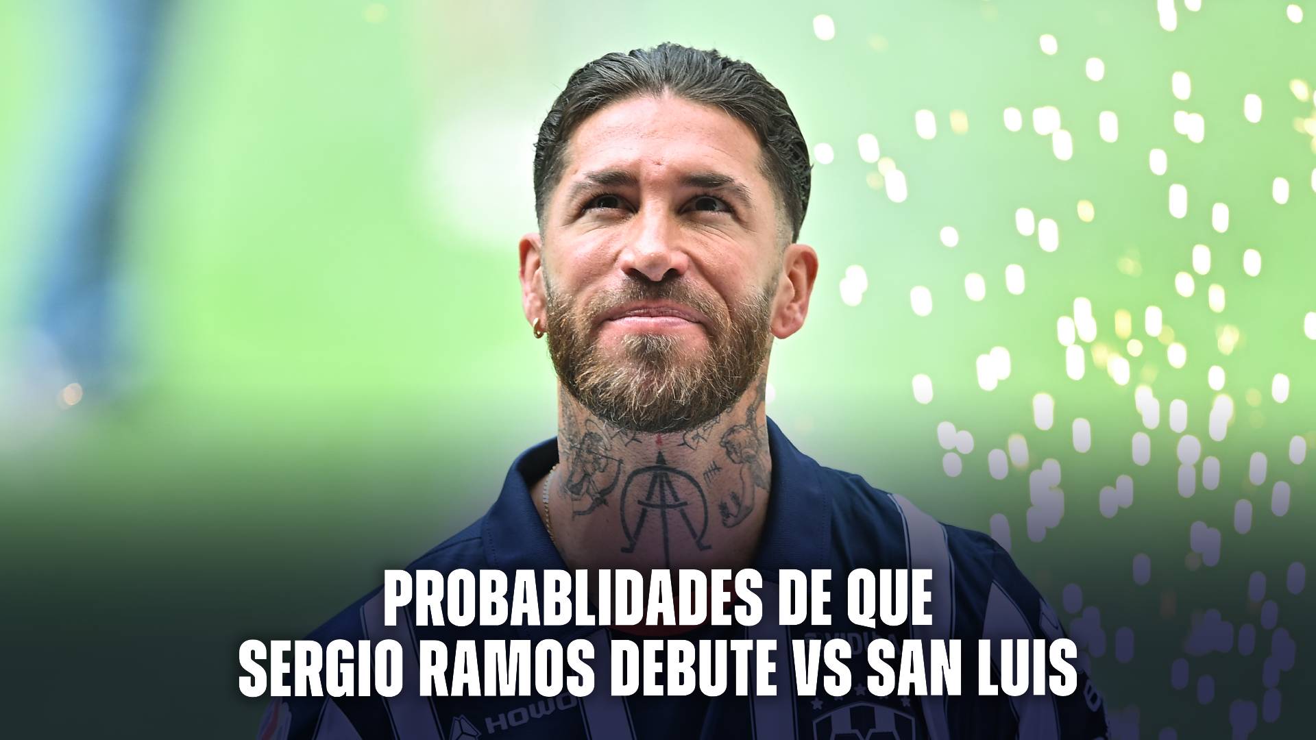 Sergio Ramos con la playera de Rayados de Monterrey
