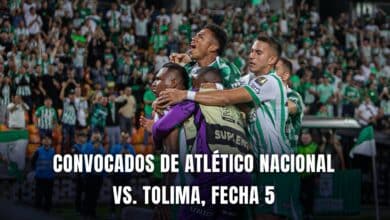 Atlético Nacional vs. Tolima Liga BetPlay 2025 convocados