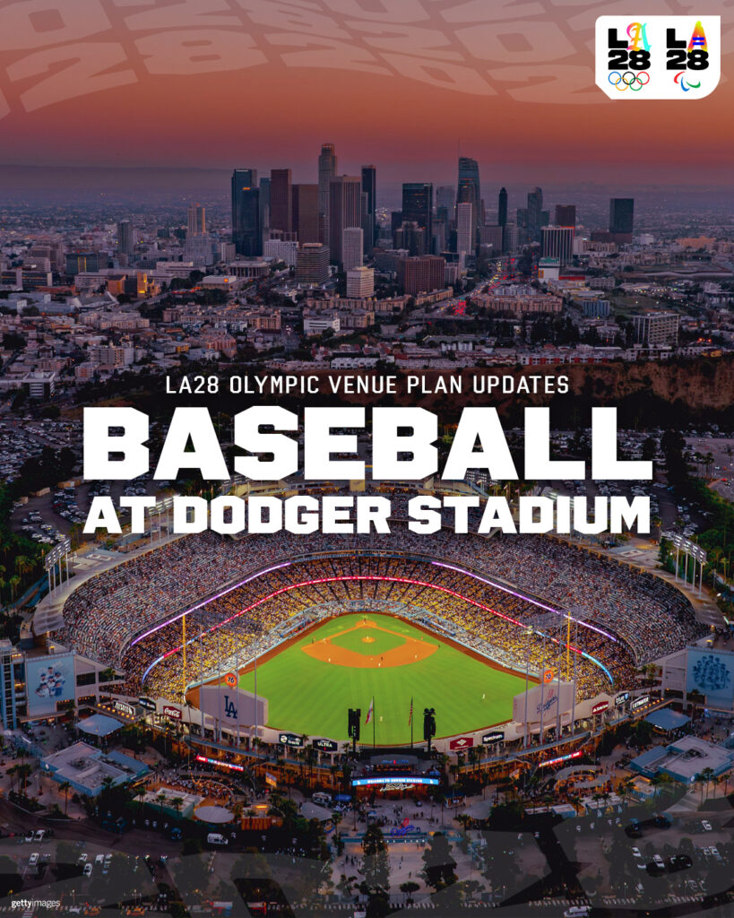 Dodgers y su Dodger Stadium, serán la casa del beisbol para los Juegos Olímpicos 2028. 