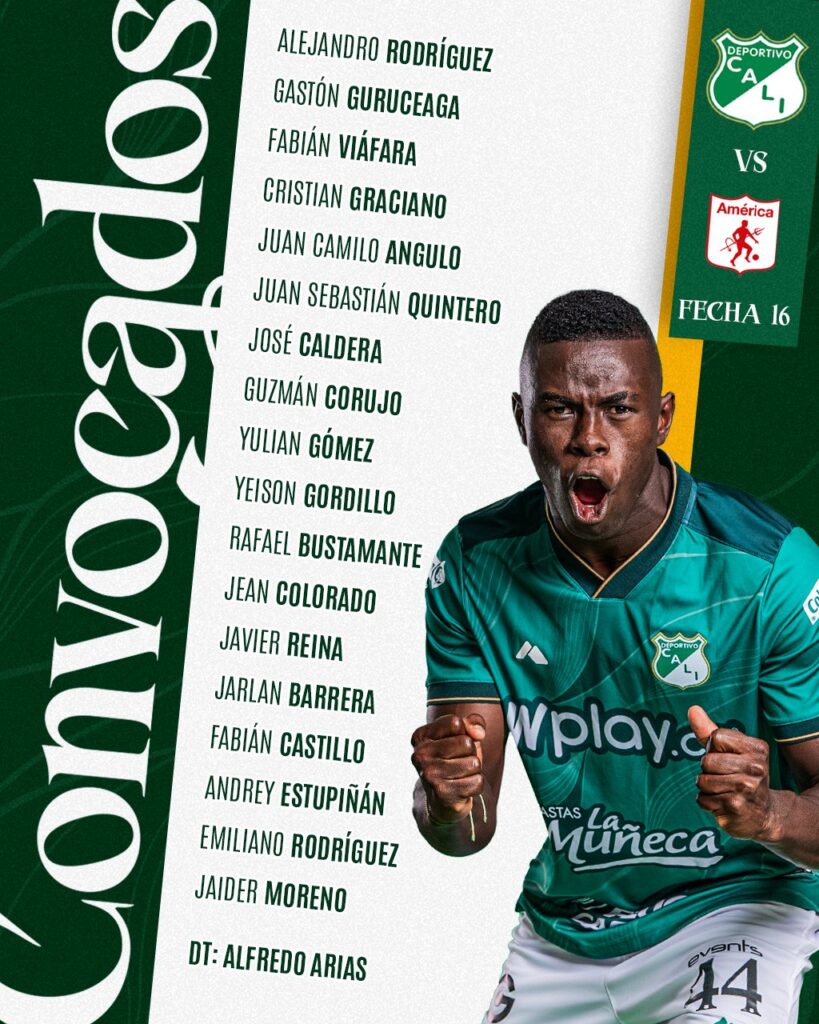 Deportivo Cali hoy vs América de Cali: jugadores convocados para este encuentro. 