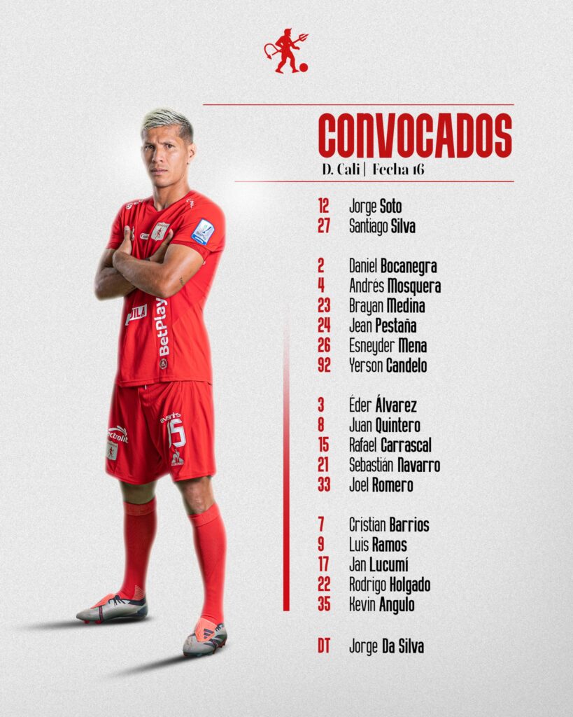 Estos son los convocados de América de Cali hoy vs Deportivo Cali