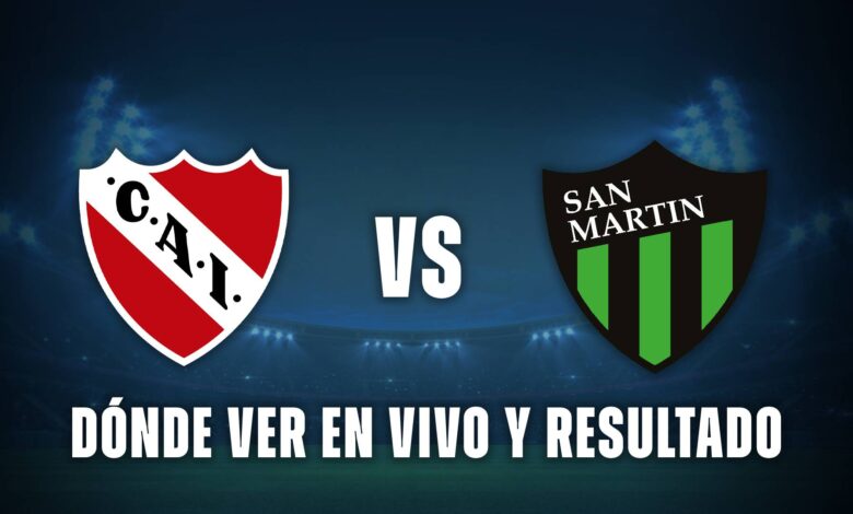 Independiente vs San Martín de San Juan resultado en vivo