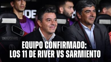Equipo confirmado: los 11 de River hoy vs Sarmiento de Junín