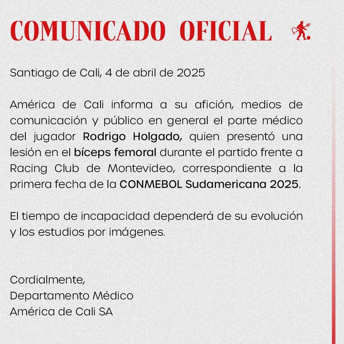comunicado rodrigo holgado