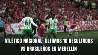 Atlético Nacional últimos 10 resultados ante brasileños en Medellín por Copa Libertadores