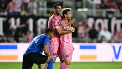 El festejo de Lionel Messi hoy tras el gol vs Montreal