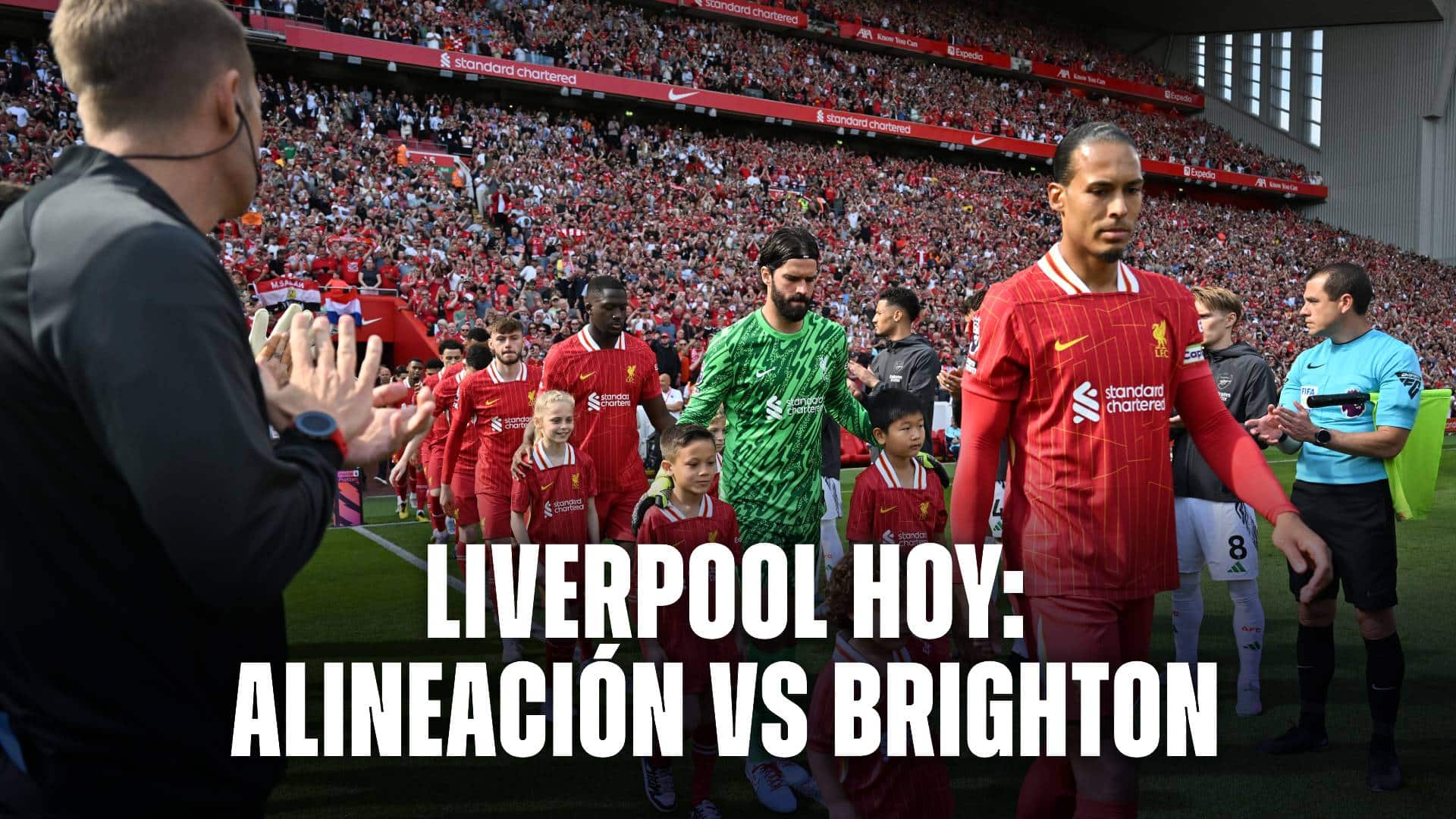 La alineación de Liverpool hoy vs Brighton