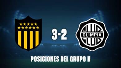 Peñarol 3-2 Olimpia: así quedó la tabla de posiciones del Grupo H