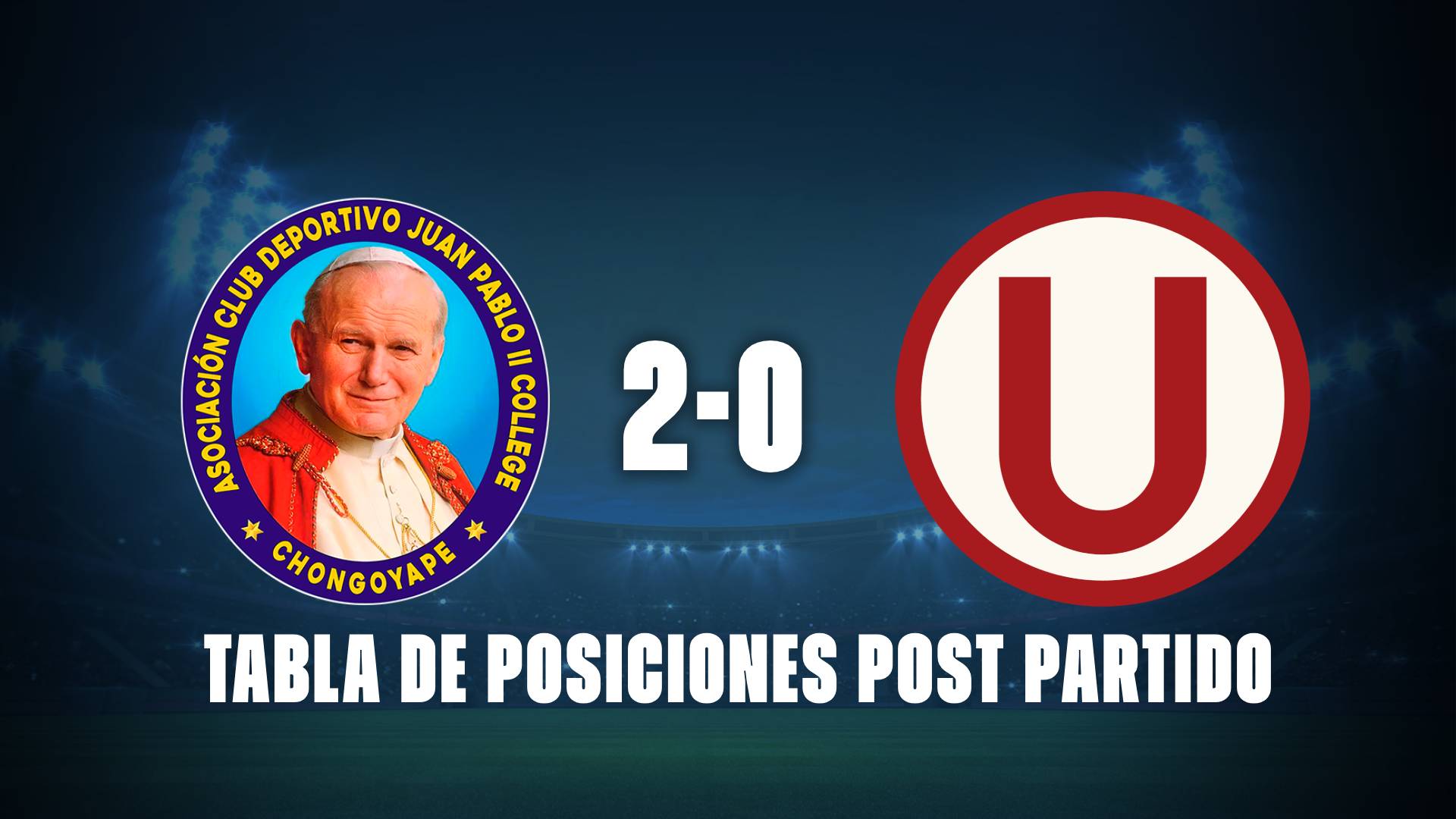 Juan Pablo II 2-0 Universitario: así quedó la tabla de posiciones de la Liga 1 de Perú.