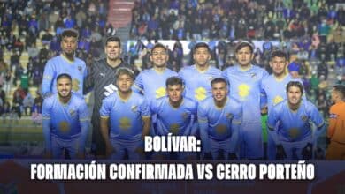Bolívar hoy: formación confirmada vs Cerro Porteño