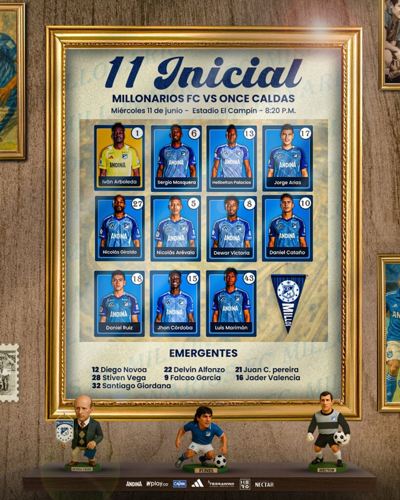 El XI de Millonarios.