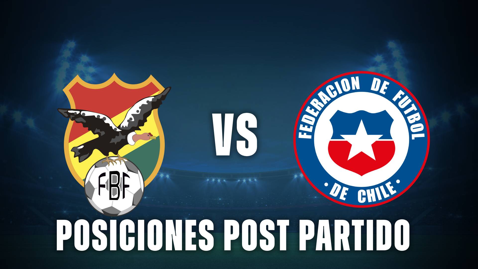Posiciones tras Bolivia vs Chile
