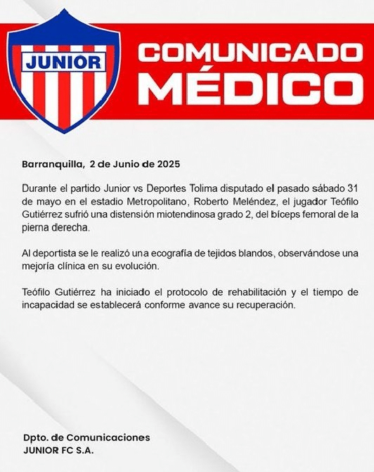 comunicado por teofilo gutierrez