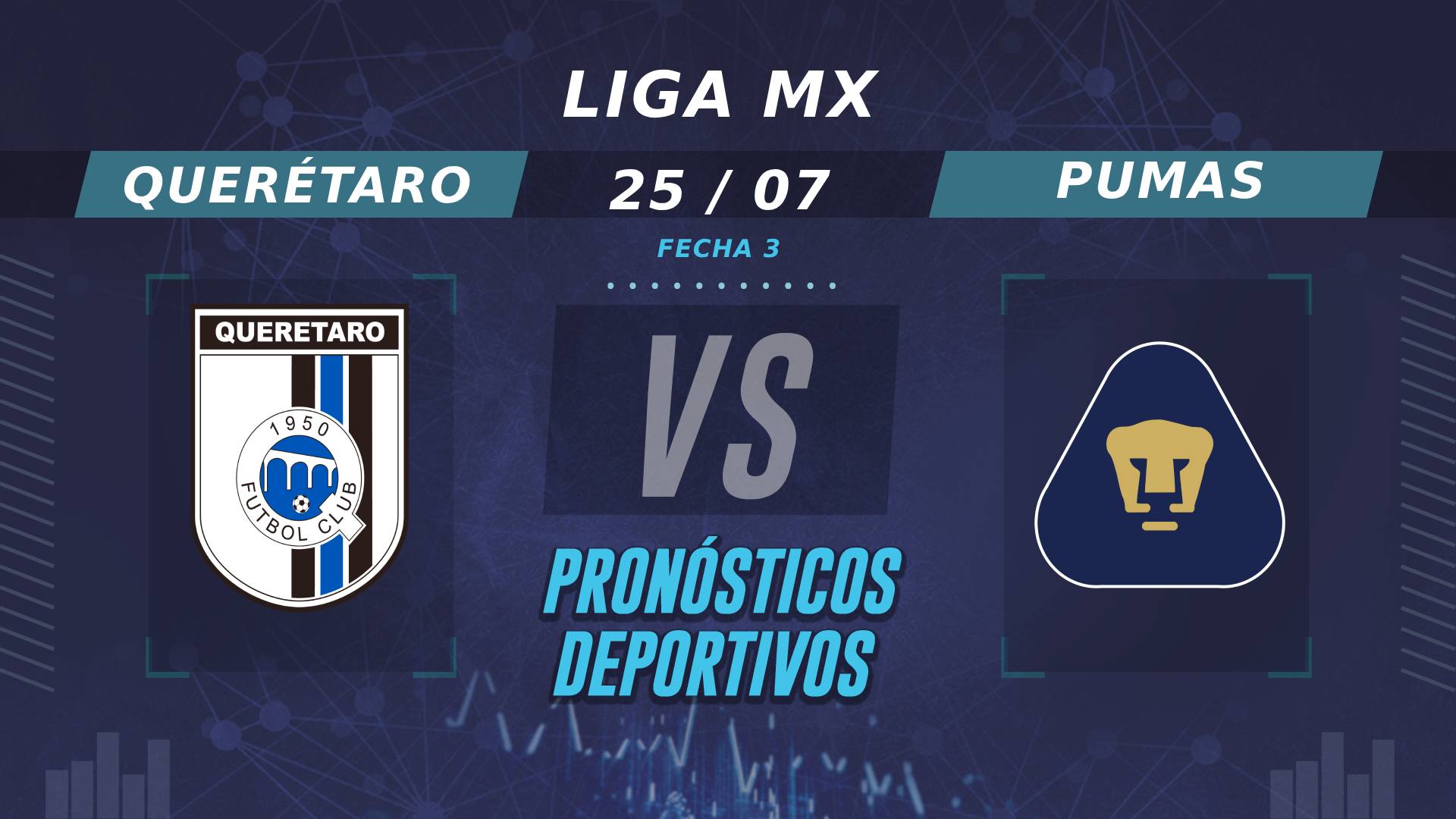 Pronósticos de Querétaro vs Pumas: ¿Quién es favorito en esta Fecha 3?