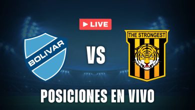 Bolivar vs The Strongest posiciones