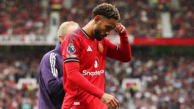 Matheus Cunha lesionado en Manchester United