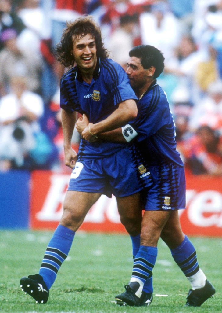 Batistuta y Maradona.