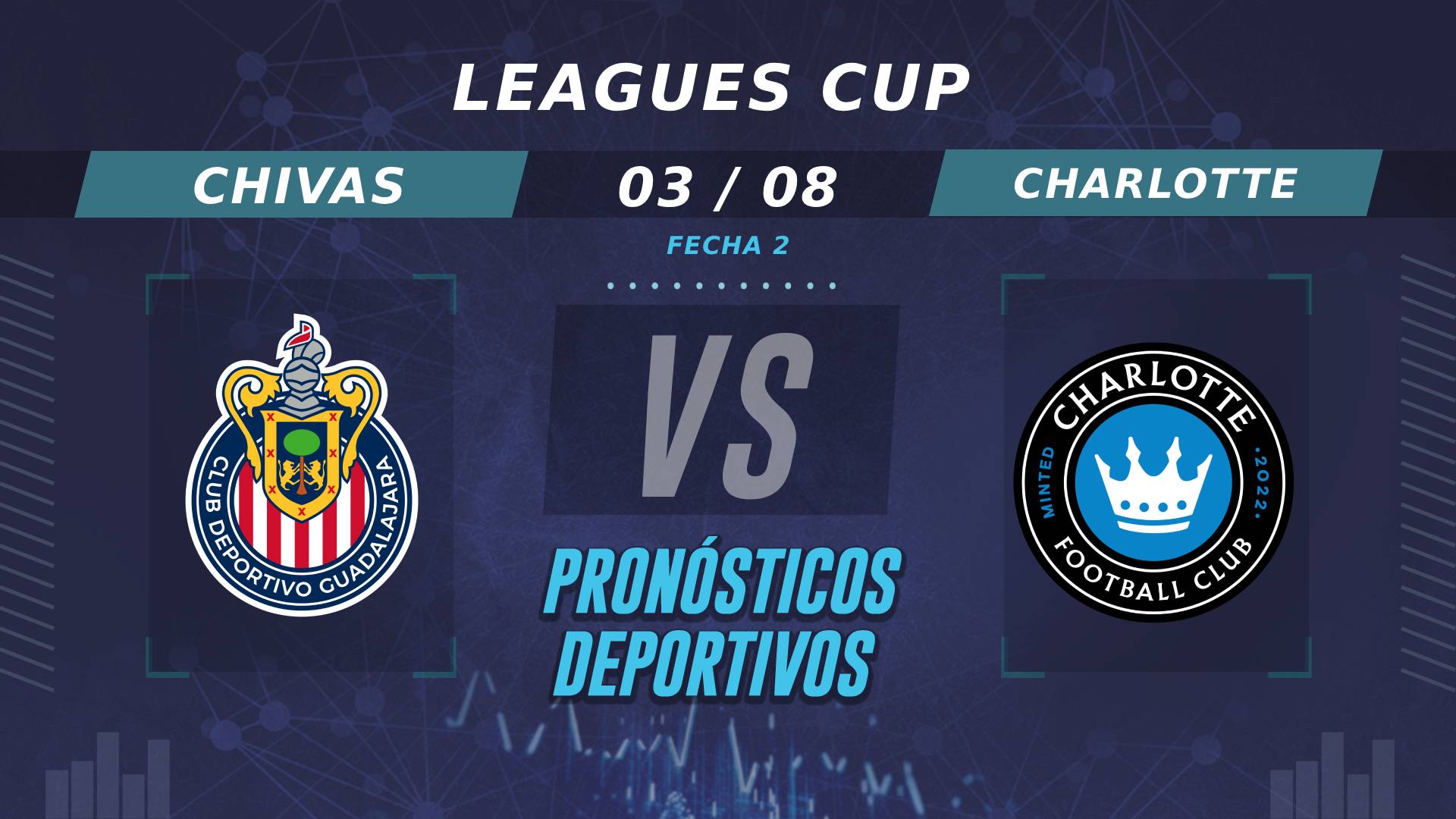 Pronósticos de Chivas vs Charlotte FC en esta fecha 2 de la Leagues Cup