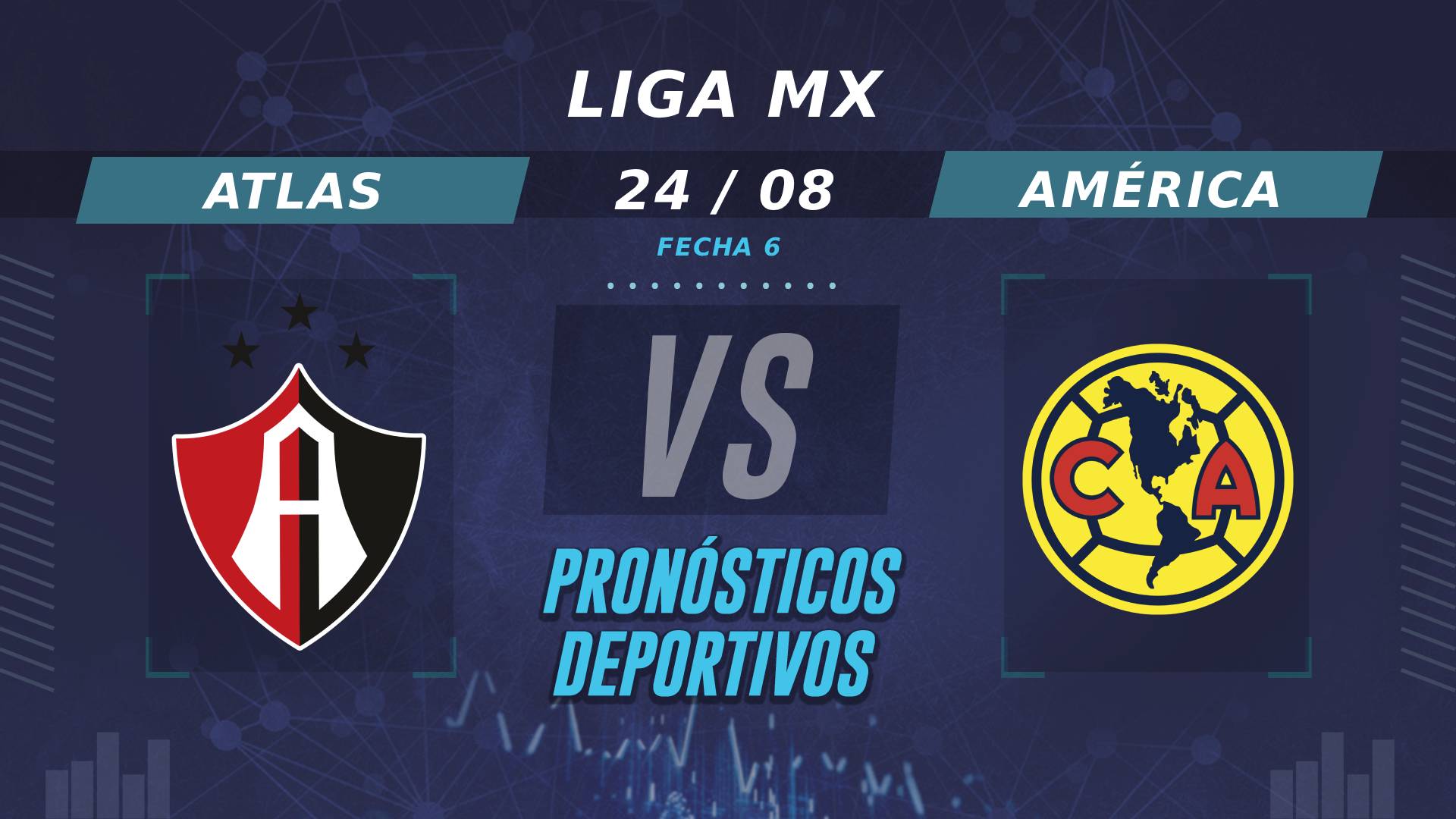Pronósticos de Atlas vs América: ¿Quién es el favorito en la Fecha 6 de la Liga MX?