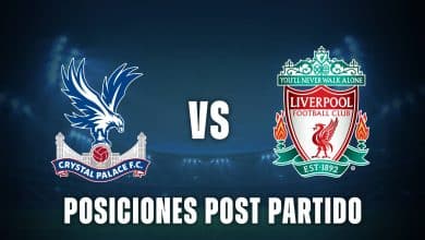 Crystal Palace vs Liverpool posiciones