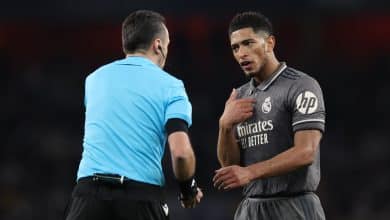 bellingham con el arbitro que dirige hoy a real madrid