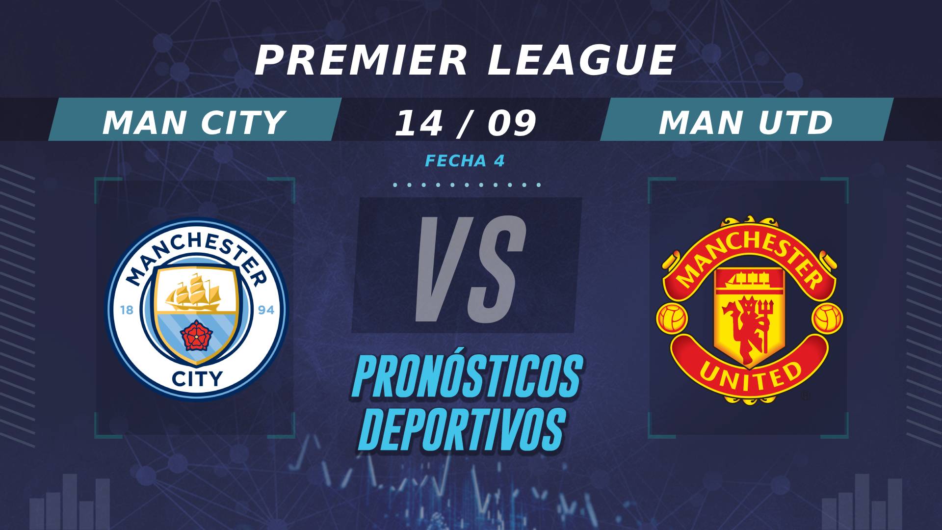 Pronósticos de Manchester City vs Manchester United: ¿Quién es el favorito en la Fecha 4 de Premier League?