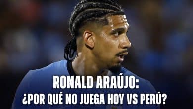 Ronald Araújo hoy Uruguay vs Perú