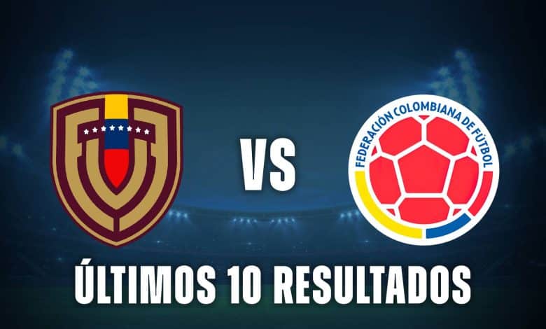 Venezuela vs Colombia últimos 10 resultados en Venezuela
