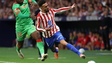Nico González: fue reemplazado por golpe en la cabeza vs Osasuna. (Getty Images)