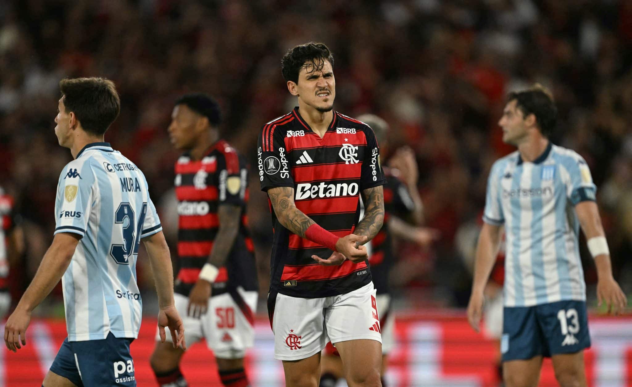 Pedro baja en Flamengo vs Racing