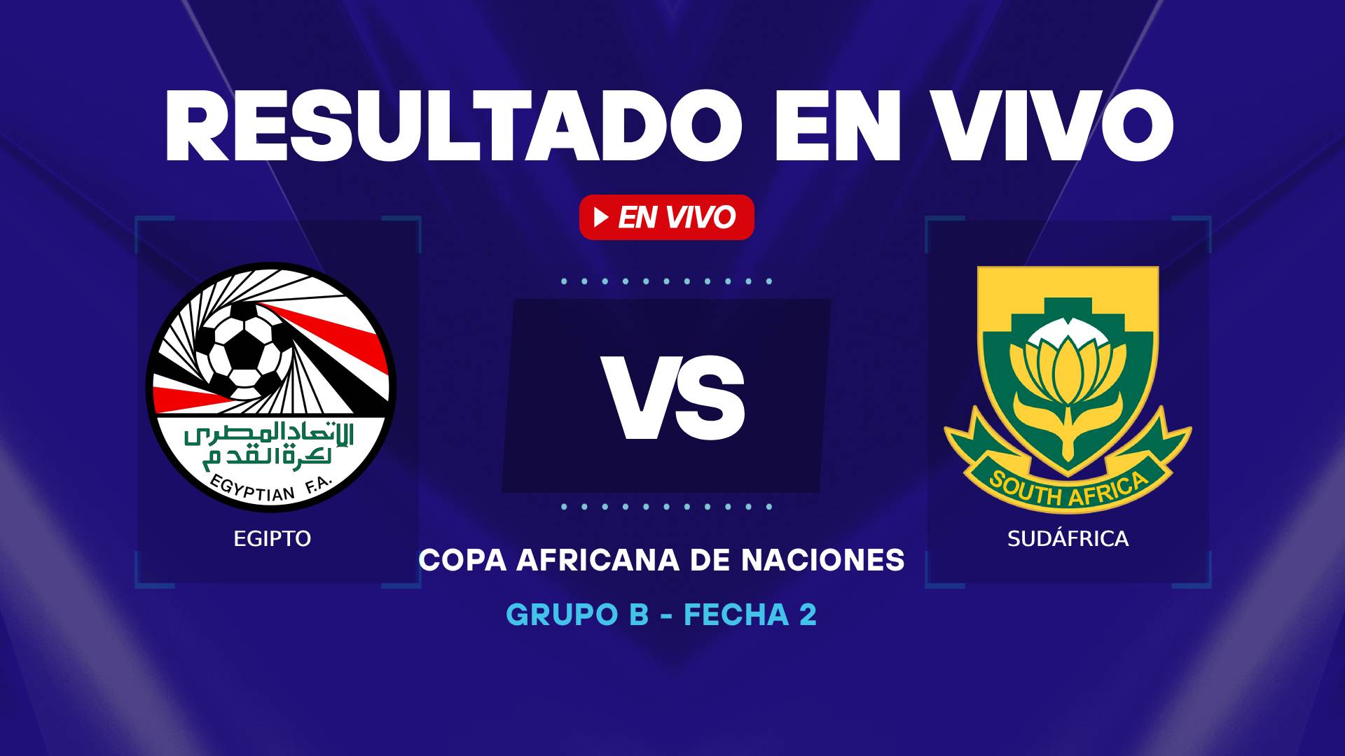 Egipto vs Sudáfrica resultado en vivo
