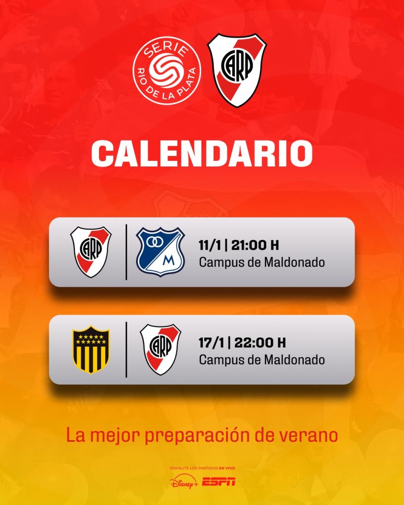 Fixture de River para la Serie Río de la Plata 2026: