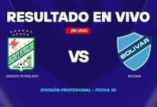 Oriente Petrolero vs Bolívar resultado en vivo