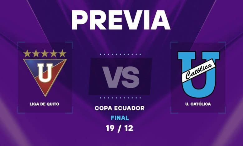 Liga de Quito vs Católica: donde ver y horarios de la final de la Copa Ecuador.