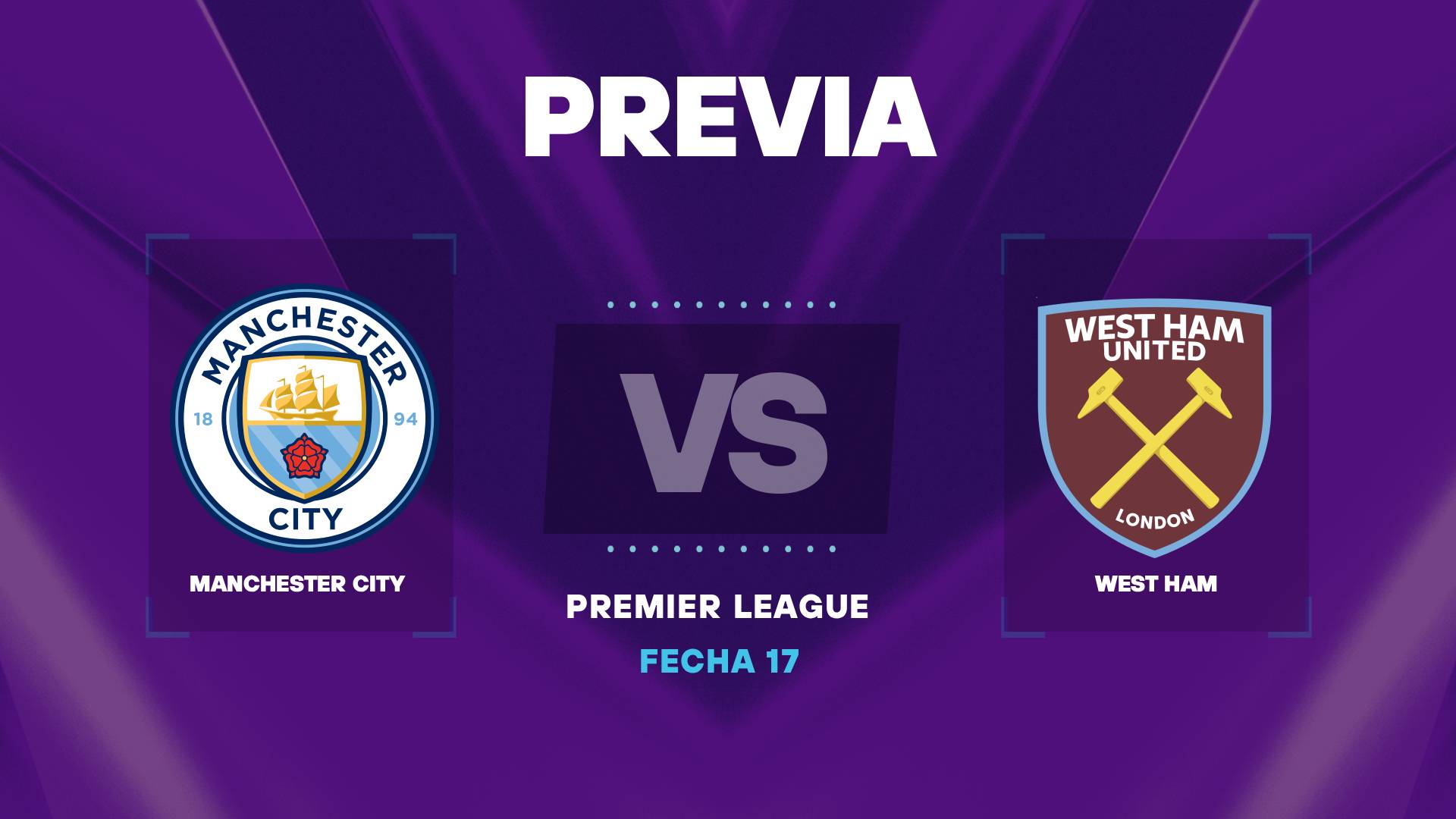 Manchester City vs West Ham: horarios y donde ver el partido de la Premier League