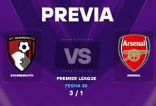 Bournemouth vs Arsenal: cuando juegan y donde ver el partido por Premier League
