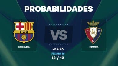 Probabilidades de derrota del Barcelona vs Osasuna por La Liga