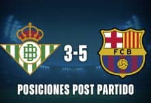 Posiciones post Betis vs Barcelona