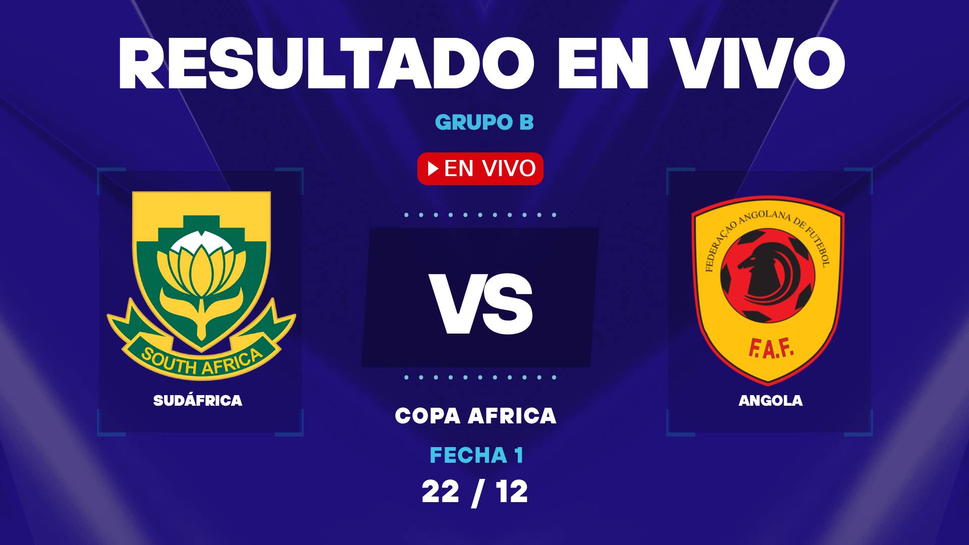 Sudáfrica vs Angola: resultado EN VIVO y estadísticas de la Copa África