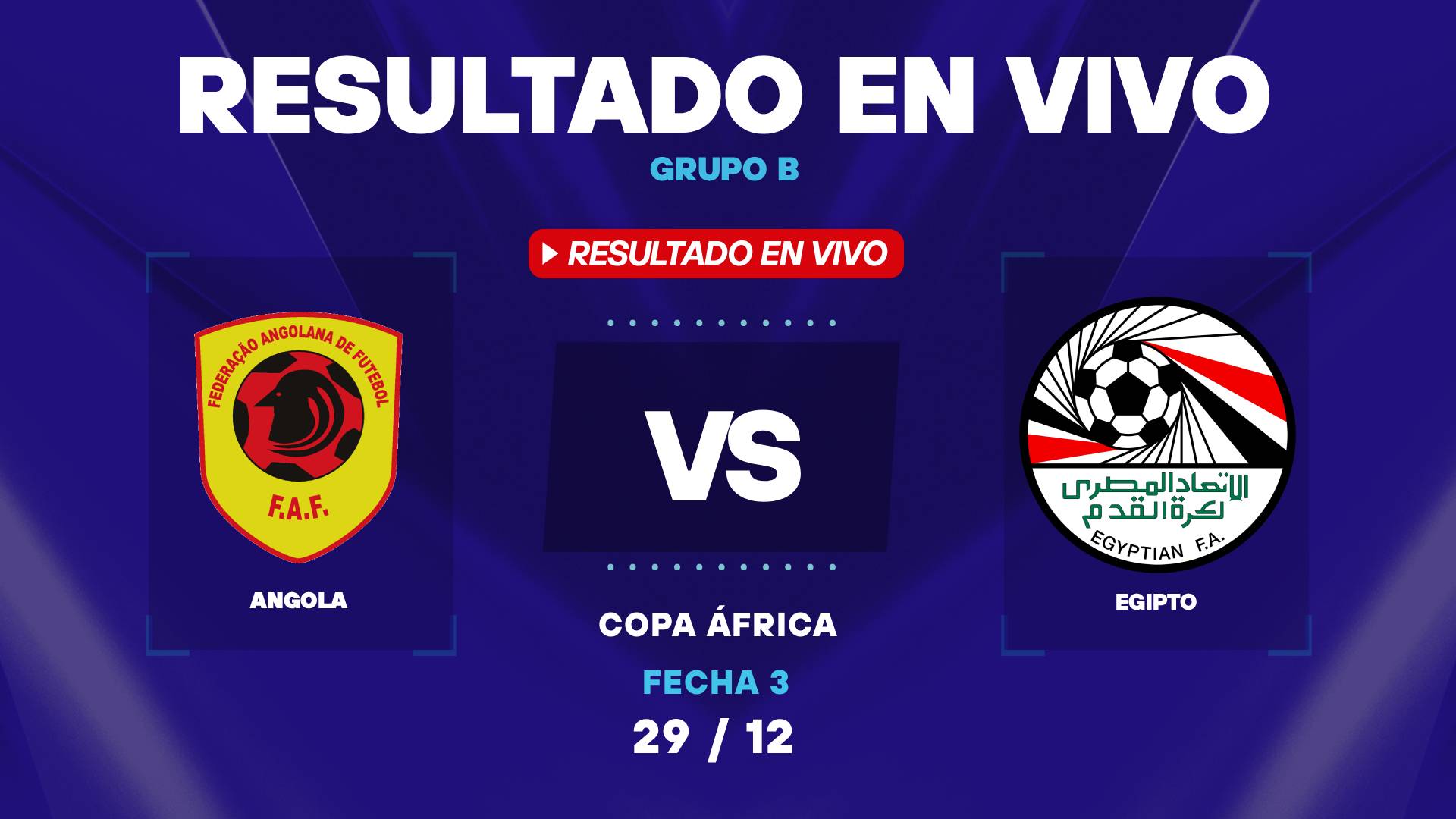 Angola vs Egipto: resultado EN VIVO y estadísticas por la Copa África