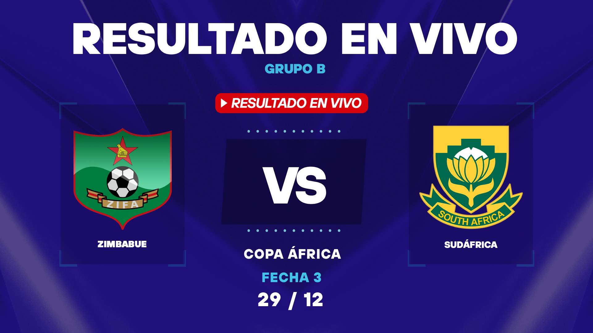 Zimbabue vs Sudáfrica: resultado EN VIVO y estadísticas por la Copa Africana