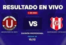 Universitario vs Independiente Petrolero resultado en vivo