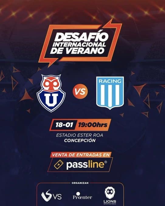 U de Chile vs Racing será uno de los partidos amistosos de este fin de semana.