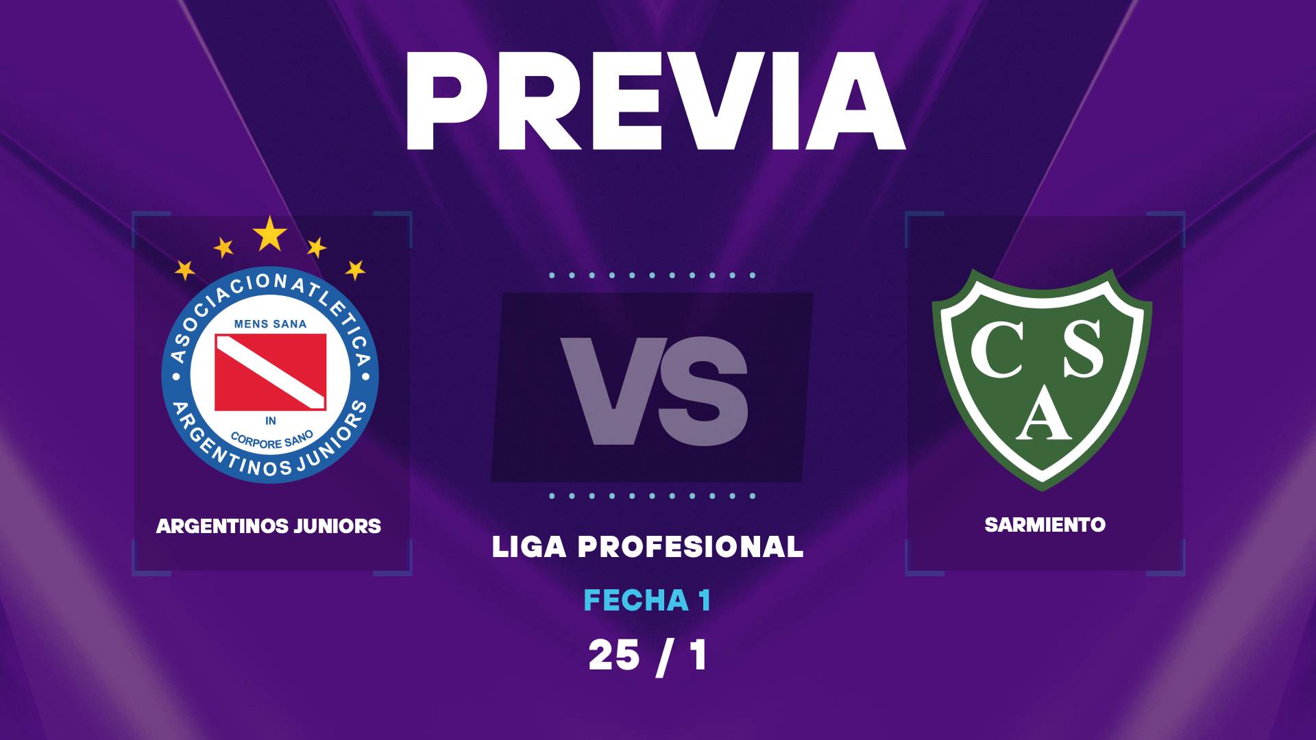 Argentinos vs Sarmiento: cuando juegan y donde ver el duelo por la Liga Profesional