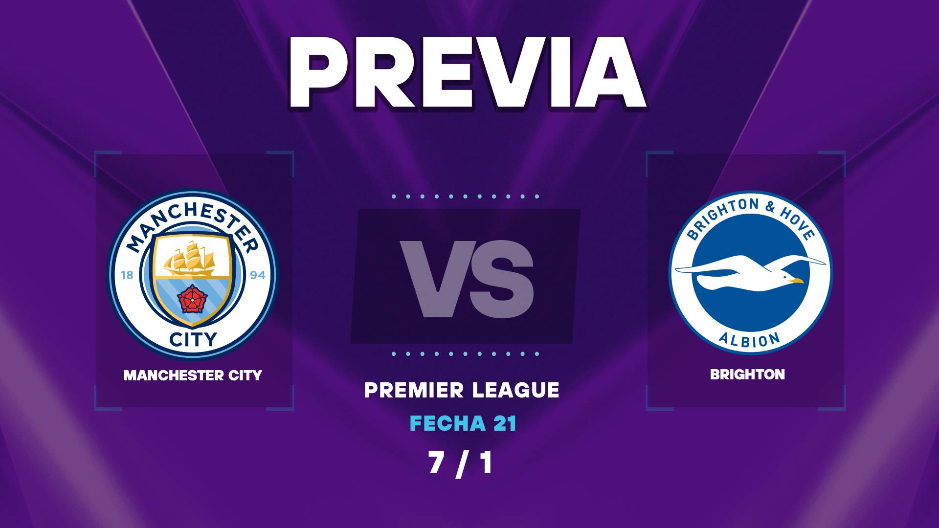 Manchester City vs Brighton: donde ver y posibles formaciones de la Premier League